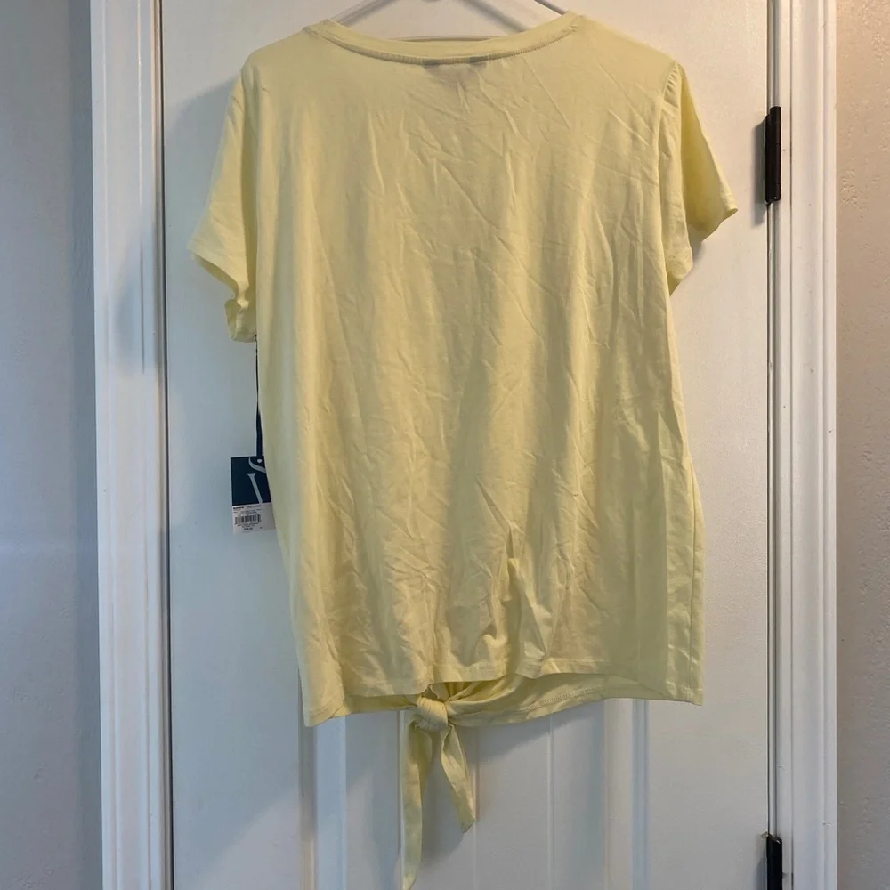 Vera Wang Yellow short sleeve top Size XL - Picture 2 of 5